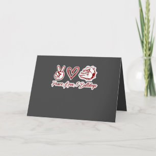 Bulldog Lovers   Bulldog Peace Love Bulldog Owner Holiday Card