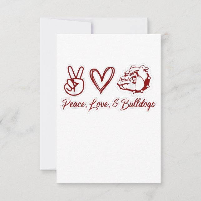 Bulldog Lovers | Bulldog Peace Love Bulldog Owner RSVP Card (Front)