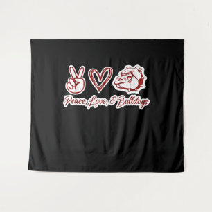 Bulldog Lovers   Bulldog Peace Love Bulldog Owner Tapestry