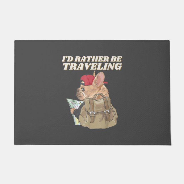Bulldog Lovers | I’d Rather Be Travelling Bulldog Doormat (Front)