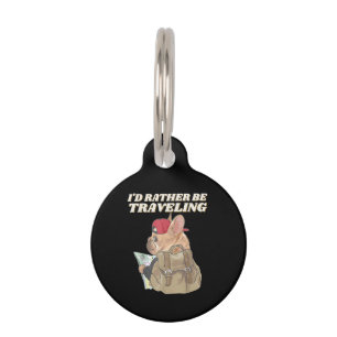 Bulldog Lovers   I’d Rather Be Travelling Bulldog Pet Tag