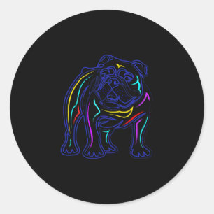 Bulldog Lovers Line Drawing Artsy Bulldog 1 Classic Round Sticker