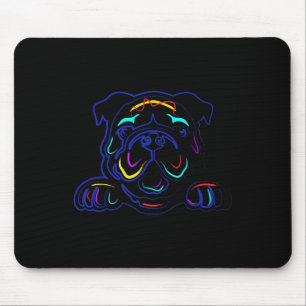 Bulldog Lovers Line Drawing Artsy Bulldog Mouse Mat