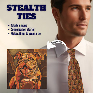 Bulldog Lover's Novelty Stealth Neck Tie