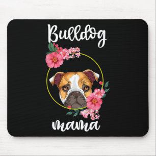 Bulldog Mama Dog Mum Floral Mouse Mat