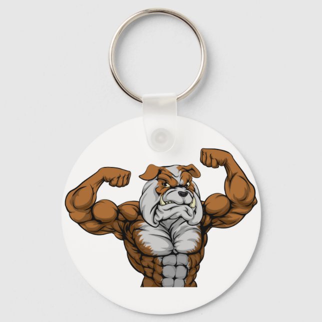 Bulldog Mascot Key Ring (Front)