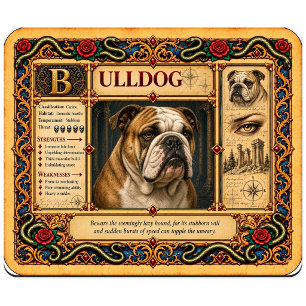 Bulldog, Mediaeval Bestiary Art Mouse Mat