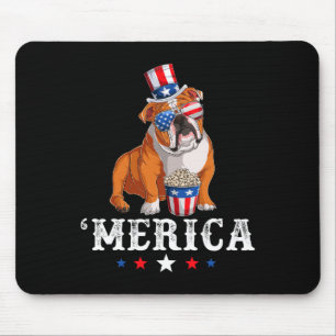Bulldog Men Women Usa American Flag English Bulldo Mouse Mat