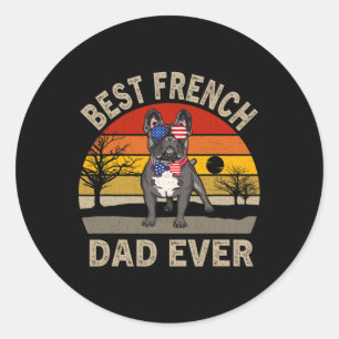 Bulldog Mens Fun Fathers Day French Bulldog Classic Round Sticker
