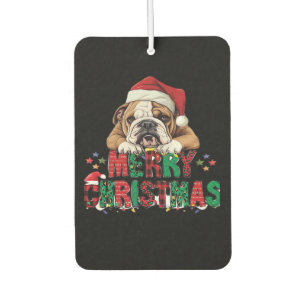 Bulldog - Merry Christmas Dog Classic T-Shirt Car Air Freshener