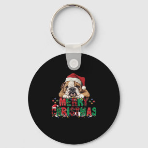 Bulldog - Merry Christmas Dog Classic T-Shirt Key Ring