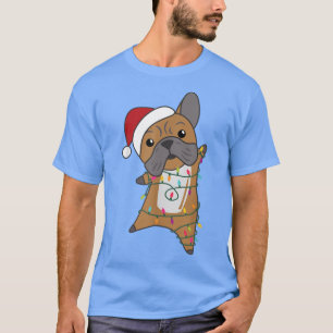 Bulldog Merry Christmas Fairy Lights Sweet Animals T-Shirt