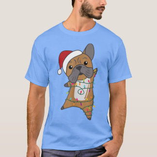 Bulldog Merry Christmas Fairy Lights Sweet Animals T-Shirt