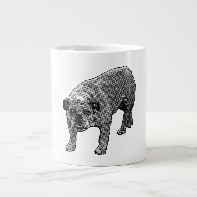 Bulldog Merry Dot Brew Large Coffee Mug (Front)