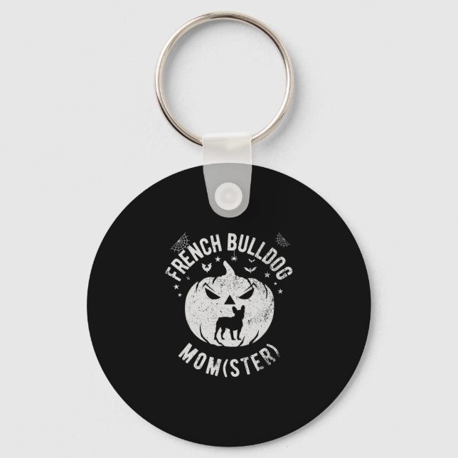 Bulldog Momster - Halloween  Key Ring (Front)