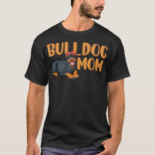 Bulldog Mum Cute Bulldog Wear Headband Red Dot T-Shirt