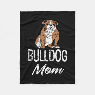 Bulldog Mum Fun Saying Womens Fleece Blanket