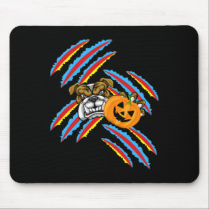 Bulldog Mum Halloween Pumpkin Mouse Mat