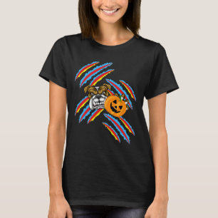 Bulldog Mum Halloween Pumpkin T-Shirt