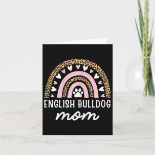 Bulldog Mum Mama Rainbow Leopard Mothers Day Bulld Card