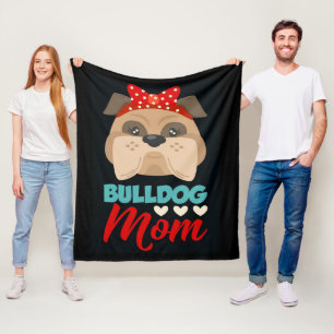 Bulldog Mum Personalised To My Mum Fleece Blanket