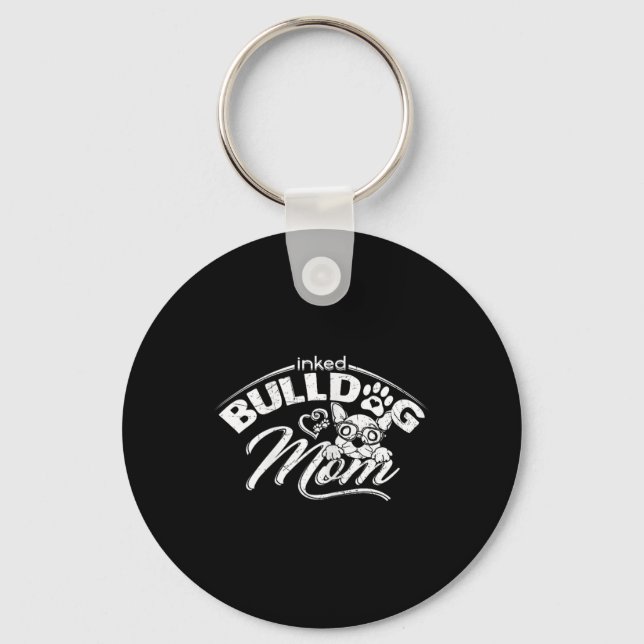 Bulldog Mum Tattoos Old English Bulldog Mum Tattoo Key Ring (Front)