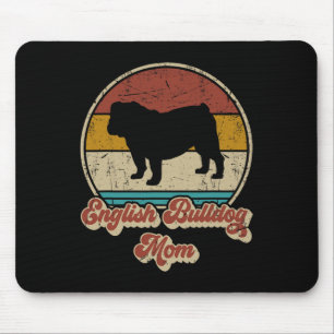 Bulldog Mum Women Dog Lover Gift Bulldog Vintage Mouse Mat