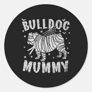 Bulldog Mummy - Halloween  Classic Round Sticker