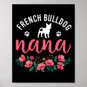 Bulldog Nana Gifts Women Cute Dog Lover Christmas Poster