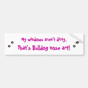 Bulldog nose art. bumper sticker