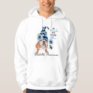 Bulldog November We Wear Blue Diabetes Awareness Hoodie