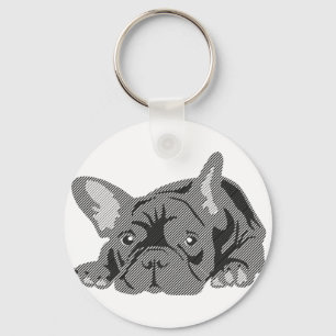 Bulldog of Lines Key Ring