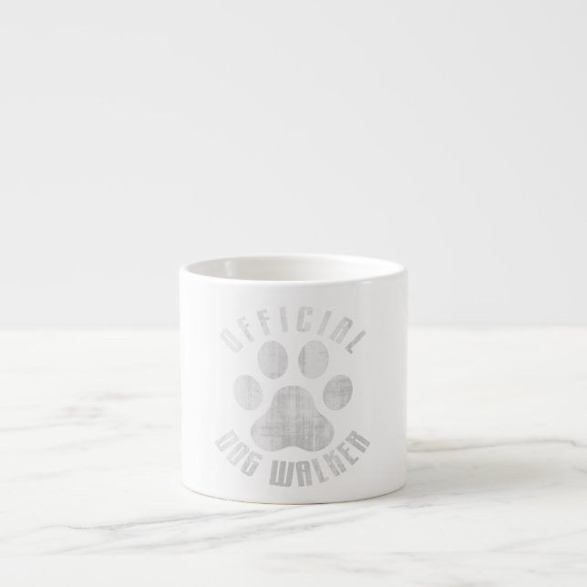 Bulldog Offical Dog Walker Cute Meme Bulldog Paw Espresso Cup (Front)
