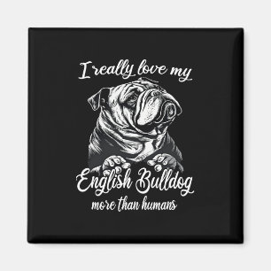Bulldog Outfit Love My English Bulldog Magnet