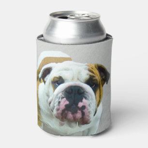 Bulldog Painting - Cute Original Dog Art Can Cooler
