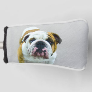 Bulldog Painting - Cute Original Dog Art Golf Head Cover