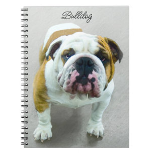 Bulldog Painting - Cute Original Dog Art Notebook