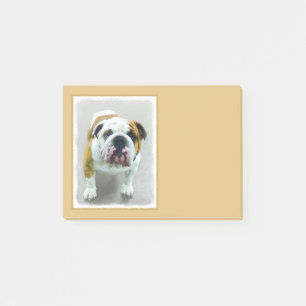 Bulldog Painting - Cute Original Dog Art Post-it Notes