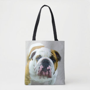 Bulldog Painting - Cute Original Dog Art Tote Bag