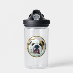 Bulldog Painting - Cute Original Dog Art Water Bottle