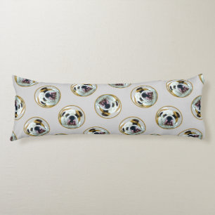 Bulldog Painting Red and White English Pet Dog Art Body Cushion