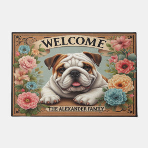 Bulldog Paradise, Personalised Name Welcome Dog Doormat