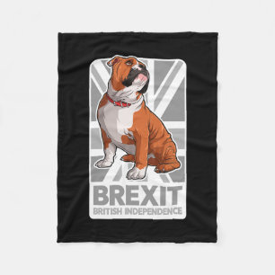 Bulldog Patriotic English Bulldog Union Jack Flag Fleece Blanket