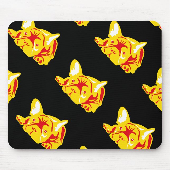 Bulldog Pattern Mouse Mat (Front)