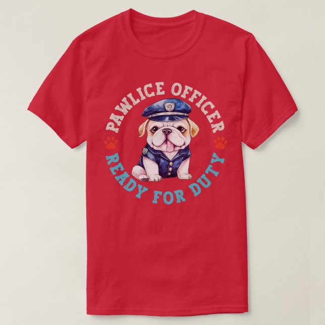 Bulldog Pawlice Officer T-Shirt (Design Front)