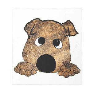 bulldog peeking brindle notepad