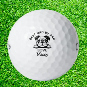 Bulldog Peeking Puppy Customise  Golf Balls