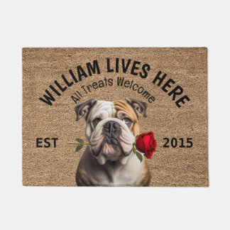 Bulldog Personalised Dog Lover Doormat