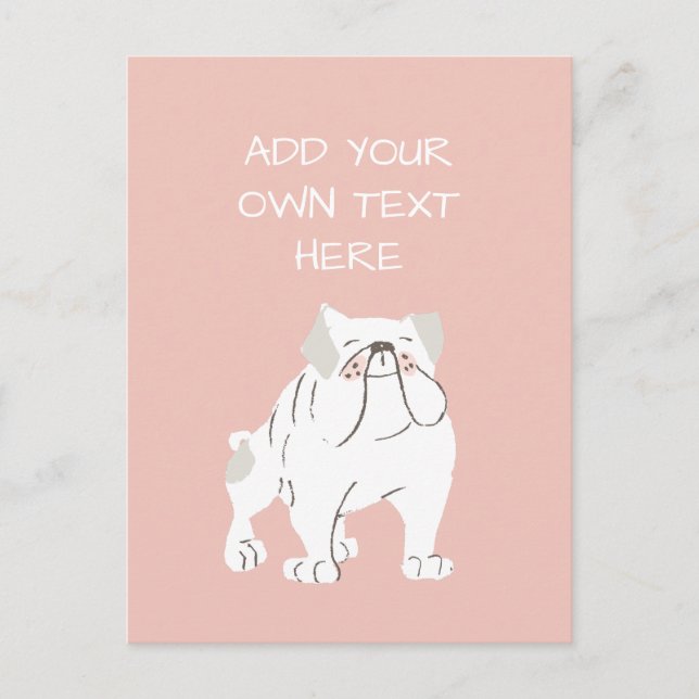 Bulldog Personalised Dog Name Postcard (Front)