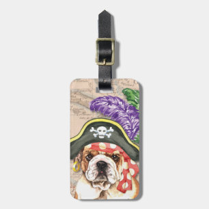 Bulldog Pirate Luggage Tag